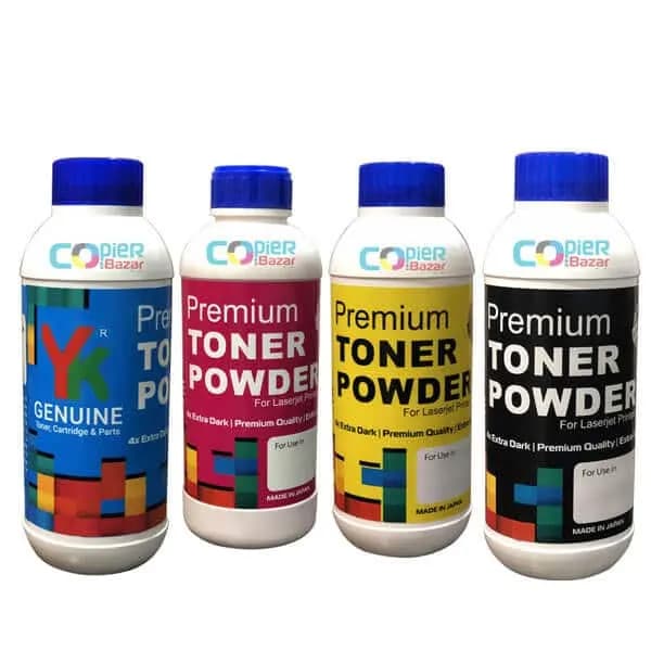 YK Compatible CMYK Toner for Konica Minolta TN328 C250i/C300i/C360i (4 X 500gm Bottles)